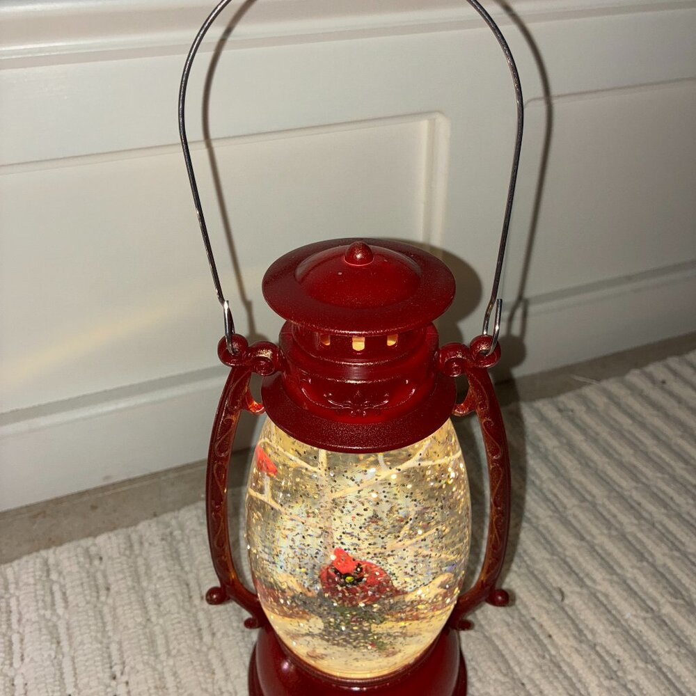 Regency International 9.5 LED Cardinal Lantern Wate Globe - Christmas Cardinal